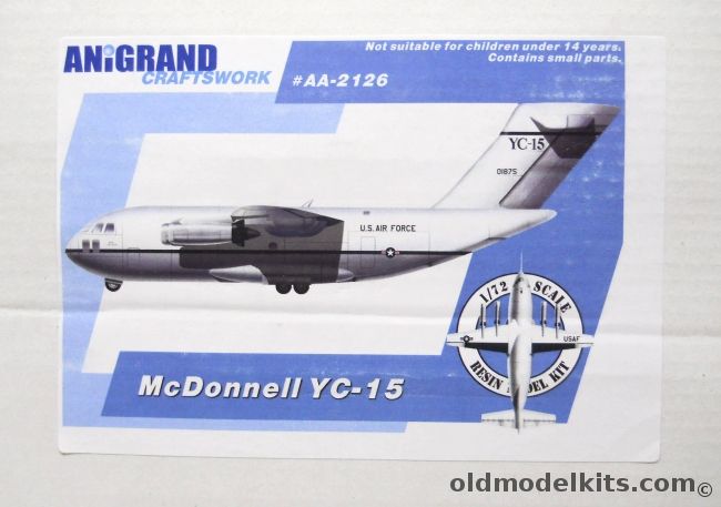 Anigrand 1/72 McDonnell YC-15, AA2126 plastic model kit