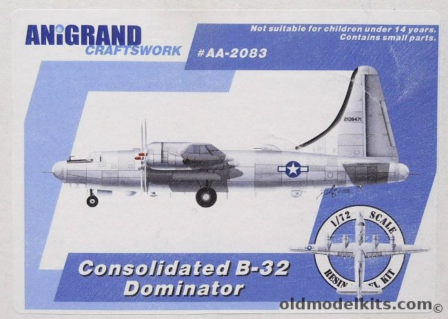 Anigrand 1/72 Consolidated B-32 Dominator, AA2083 plastic model kit
