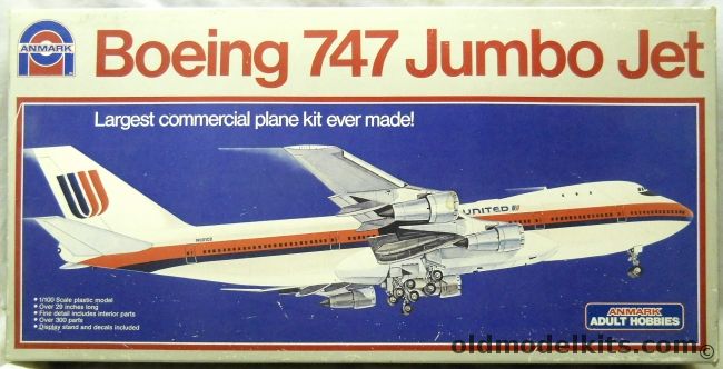 Anmark 1/100 Boeing 747 Jumbo Jet United - (ex Entex / Doyusha), 7553 plastic model kit