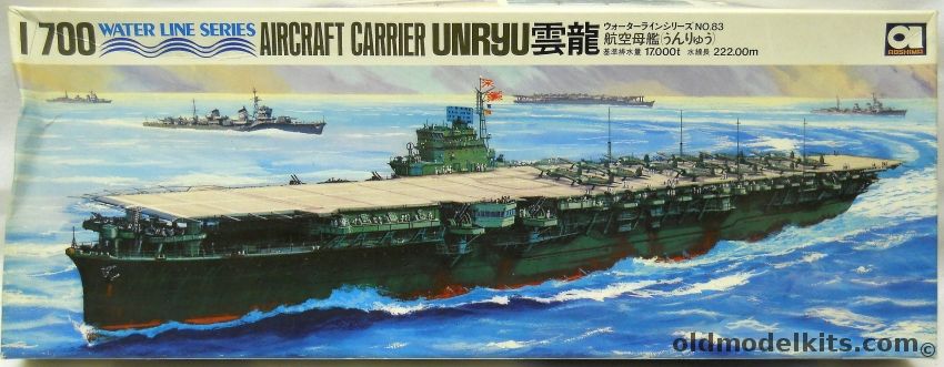 Aoshima 1/700 IJN Unryu Aircraft Carrier, WLA083 plastic model kit