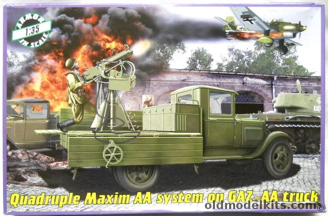 Armor In Scale 1/35 Quad Maxim AA System mod. 1931 On GAZ-AA Truck, 3501 plastic model kit