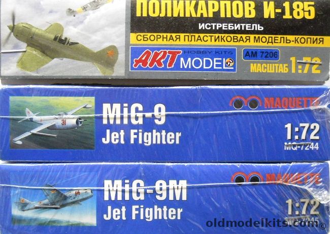 Art Model 1/72 Polikarpov I-185 / Maquette Mig-9 Jet Fighter / Maquette Mig-9M Jet Fighter, AM7206 plastic model kit