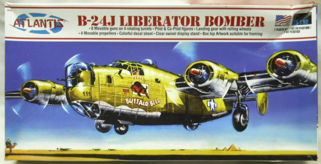 Atlantis 1/92 B-24J Liberator Bomber - Buffalo Bill - (ex Revell), H218 plastic model kit