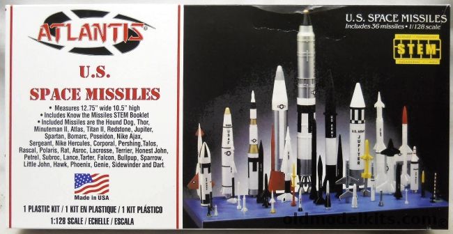 Atlantis 1/128 US Space Missiles - (ex Monogram Missil Arsenal), M6871 plastic model kit