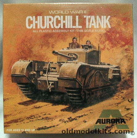 Aurora 1/48 British Churchill Tank, 327-150 plastic model kit