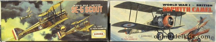 Aurora 1/48 Sopwith Camel and SE-5 Scout, 102-100 plastic model kit