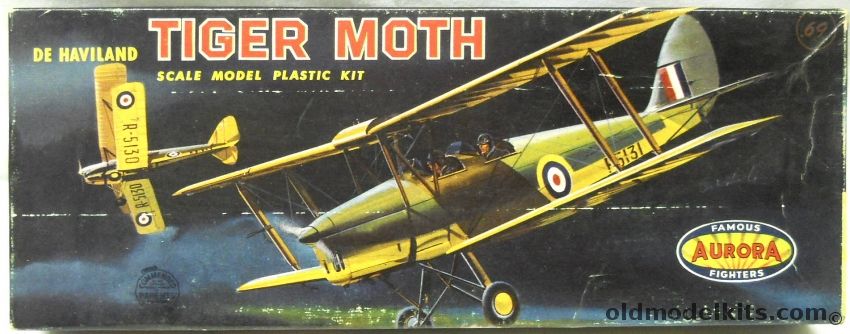 Aurora 1/48 De Havilland Tiger Moth - DH-82, 110-69 plastic model kit
