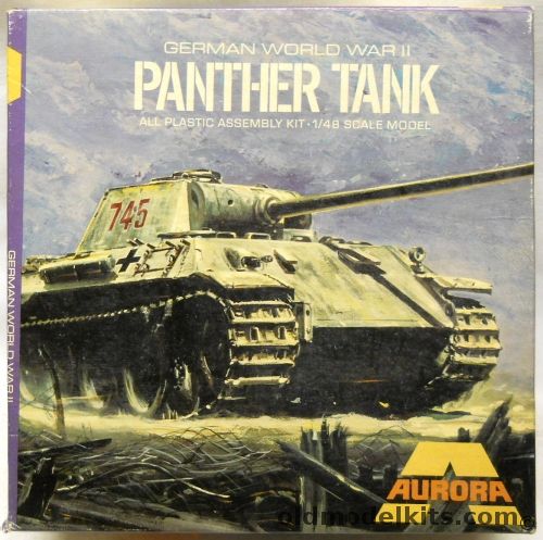 Aurora 1/48 Panther Tank - German WWII, 322-150 plastic model kit