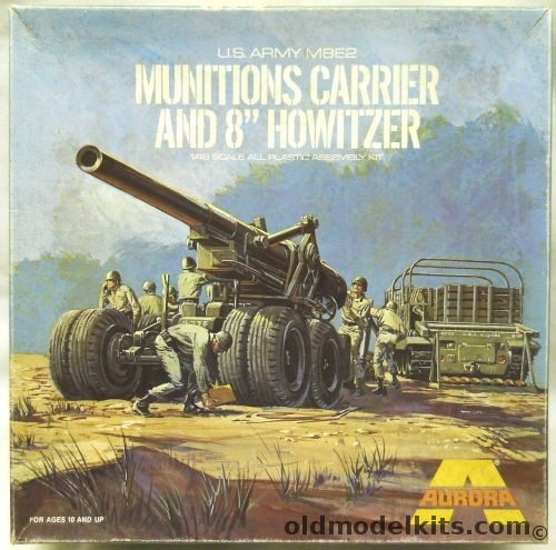 Aurora 1/48 M8E2 Munitions Carrier And 8 Inch Howitzer, 333-350 plastic model kit
