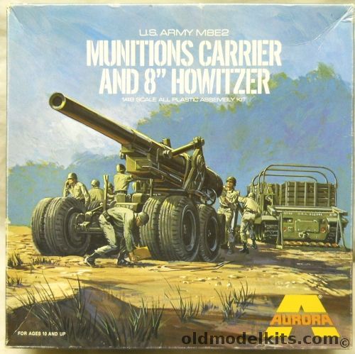 Aurora 1/48 M8E2 Munitions Carrier And 8 Inch Howitzer, 333-350 plastic model kit