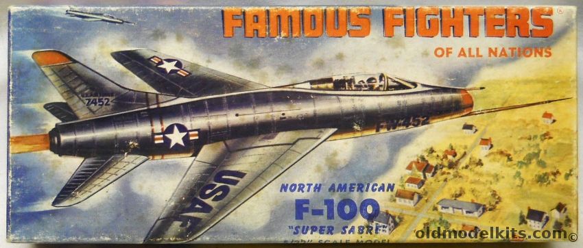 Aurora 1/77 North American F-100 Super Sabre - Famous Fighters Of All Nations Issue, 490-49 plastic model kit