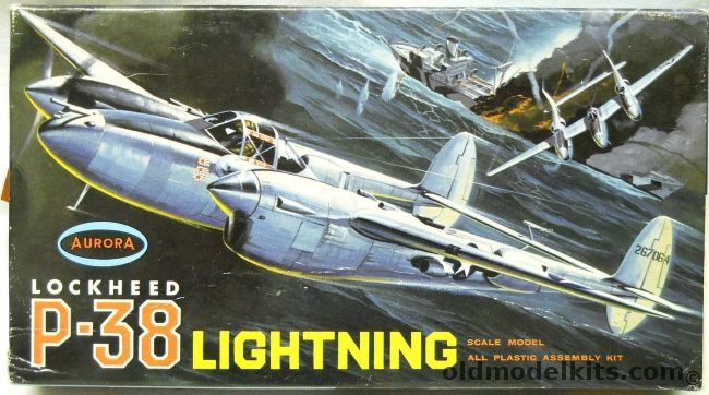 Aurora 1/84 P-38 Lightning - Texas Ranger Noseart, 498-70 plastic model kit