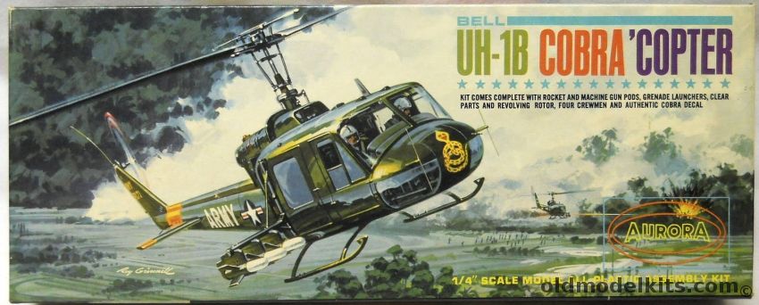 Aurora 1/48 Bell UH-1B Cobra Copter, 500-98 plastic model kit