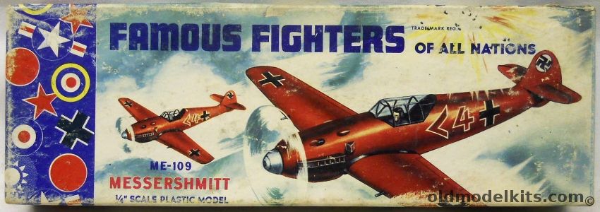 Aurora 1/48 Messerschmitt Me-109 - Brooklyn Issue Bf-109 - Famous Fighters of All Nations, 55-59 plastic model kit