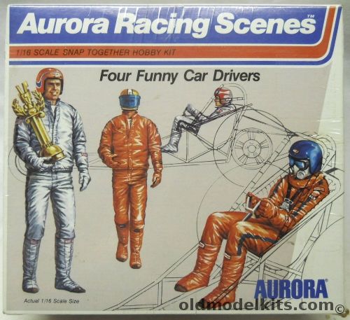 Aurora 1/16 Aurora Racing Scenes Four Funny Car Drivers, 841 plastic model kit