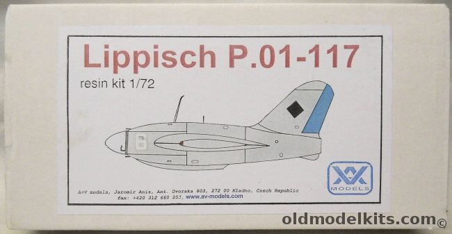 AV Models 1/72 Lippisch P.01-117 - With Ground Dolly plastic model kit