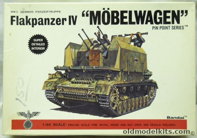 Bandai 1/48 Mobelwagen Flakpanzer IV, 8285 plastic model kit