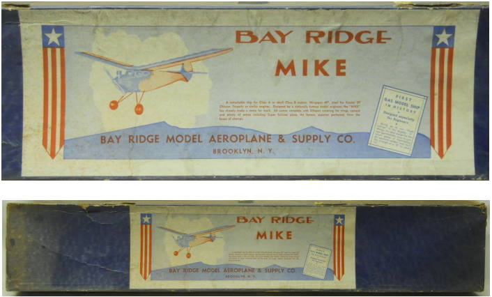 Bay Ridge Model Airplane Supply Bay Ridge Mike - The First Gas Model Ship In History - 49 Inch Wingspan Class A Or Class B Free Flight or R/C Conversion plastic model kit