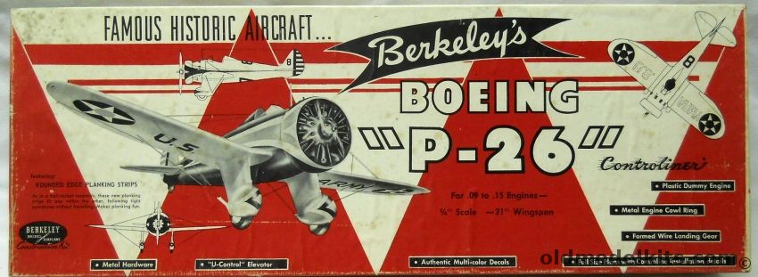 Berkeley 1/16 Boeing P-26 - 21 Inch Wingspan Flying Aircraft, 7-5 plastic model kit