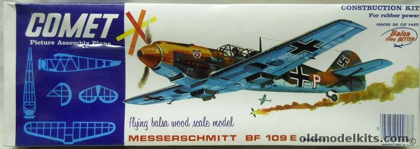 Comet Messerschmitt Bf-109E - 18 inch Wingspan Flying Model, 3306 plastic model kit