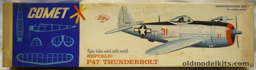 Comet Republic P-47D Thunderbolt - 24 Inch Wingspan Flying Aircraft, 3502-298 plastic model kit