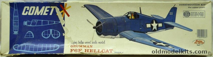 Comet Grumman F6F Hellcat - 24 inch Wingspan Flying Aircraft, 3503 plastic model kit