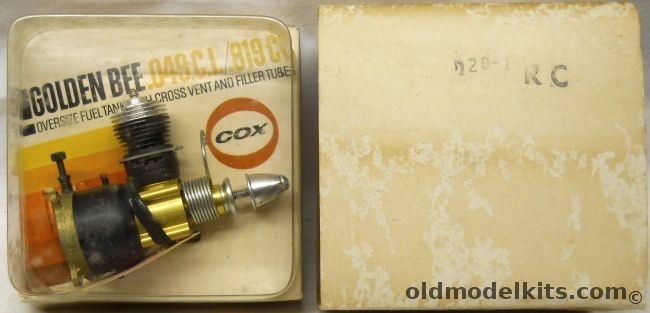 Cox Golden Bee .049 Gas Engine - Still Factory Tape Sealed And With the Cox Shipping Sleeve, 120 plastic model kit