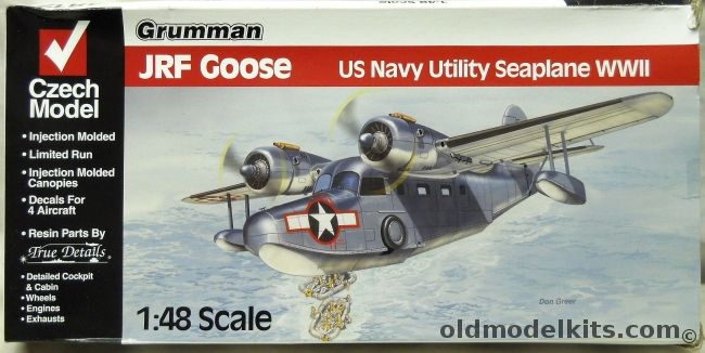 Czech Model 1/48 Grumman JRF Goose - US Navy - Plus Draw Decals For Cutters Goose TV Show, 4812 plastic model kit