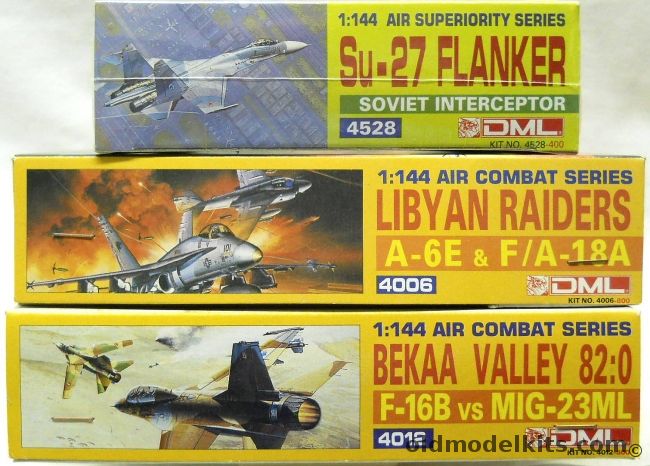 DML 1/144 Su-27 Flanker / Libyan Raiders A-6E And F/A-18A / Bekaa Valley F-16B Vs Mig-23ML, 4528 plastic model kit