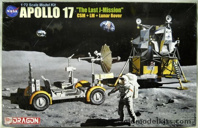 Dragon 1/72 Apollo 17 The Last J-Mission CSM LM Lunar Rover, 11015 plastic model kit