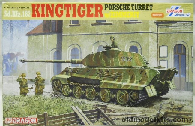 Dragon 1/35 Sd.Kfz.182 King Tiger Porsche Turret With Zimmerit, 6302 plastic model kit