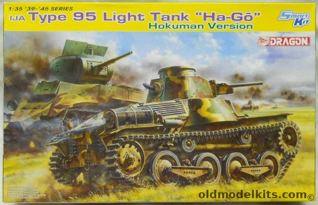 Dragon 1/35 Type 95 Light Tank Ha-Go - Hokuman Version Imperial Japanese Army - Smart Kit Issue, 6777 plastic model kit