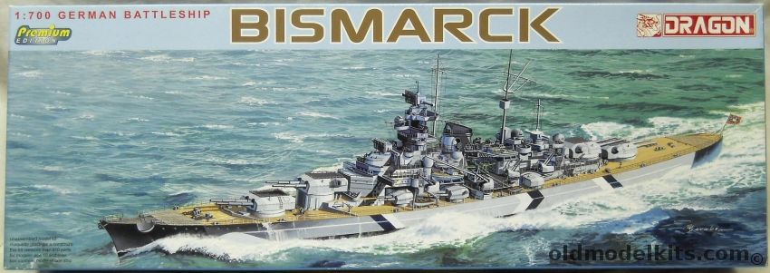 Dragon 1/700 Bismarck Battleship Premium Edition - With Photoetched Details, 7060 plastic model kit