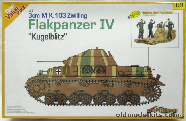 Dragon 1/35 Flakpanzer IV Kugelblitz - With Crew - CyberHobby Issue, 9109 plastic model kit