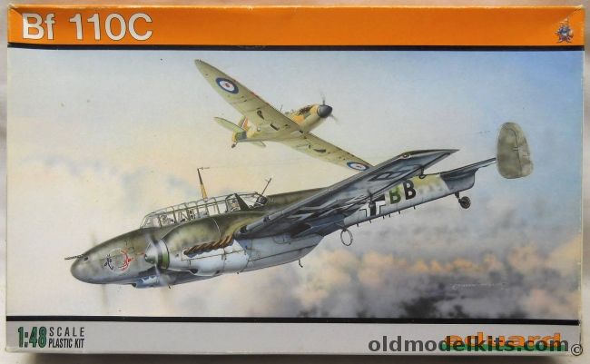 Eduard 1/48 Bf-110 C - With Quickboost Exhaust - Color PE Parts And mask - (Bf110C), 8201 plastic model kit