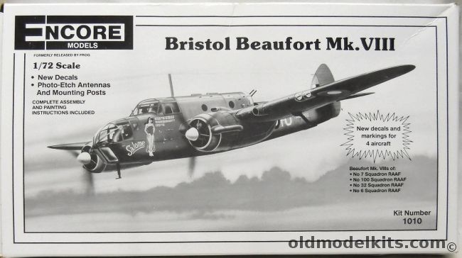 Encore 1/72 Bristol Beaufort Mk.VIII - Australian RAAF No 7 Squadron / RAAF No 100 Sq / RAAF No 32 Sq / RAAF No 6 Sq, 1010 plastic model kit