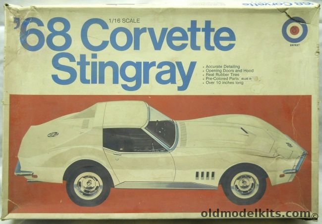 Entex 1/16 1969 Chevrolet Corvette Stingray, 9107 plastic model kit