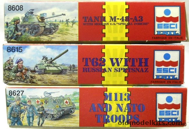 ESCI 1/72 M-48 A3 Tank And 50 US Special Forces / T62 Tank With 50 Russian Spetsnaz / M113 And 50 NATO Troops, 8608 plastic model kit