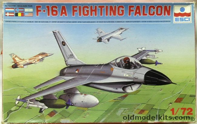 ESCI 1/72 F-16 A/B Fighting Falcon - Netherlands 312 Sq / Norway 332 Skv / Israeli Air Force / Denmark 727 Sq / Belgium 1st Wing 349 Sq / USAF 474 TFW 428 TFS, 9026 plastic model kit