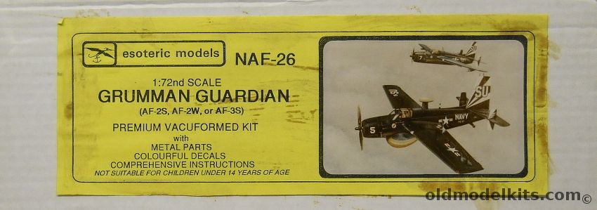 Esoteric 1/72 Grumman AF-2S / AF-2W / AF-3S Guardian - AF-2S from VS931 / AF-2W from VS931 / AF-3S from NAS Los Alamitos / AF-2S NAS Oakland Reserve / AF-2S VS25 / AF-2W VS25 / AF-2S VS37 / AF-2W VS37 / AF-3S NAS New York Reserve, NAF-26 plastic model kit