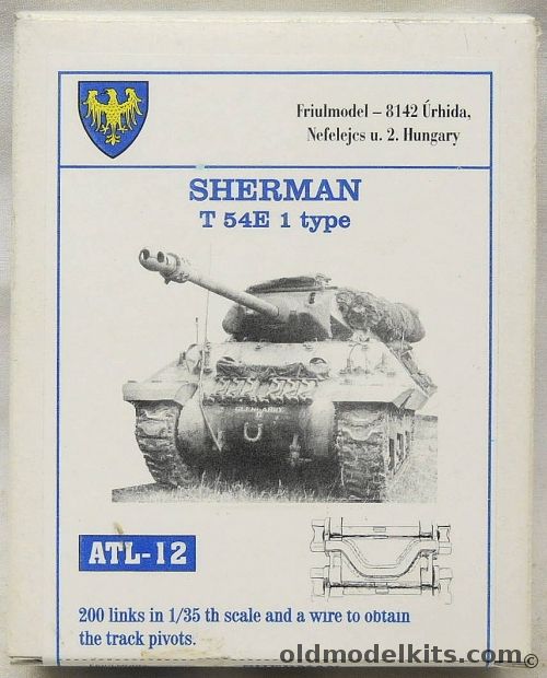 Friulmodel 1/35 Sherman T54E 1 Type Metal Working Tracks, ATL-12 plastic model kit