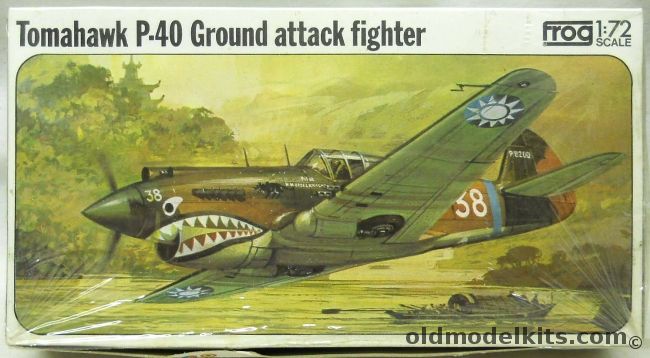 Frog 1/72 Curtiss Tomahawk P-40 - Flying Tigers Hank Geselbreacht 1942 or RAF Clive 'Killer' Caldwell 250 Sq 262 Wing, F197 plastic model kit