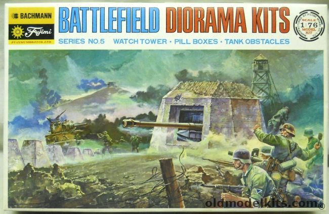 Fujimi 1/76 Battlefield Diorama Watchtower Pill Boxes Tank Obstacles, 0864 plastic model kit