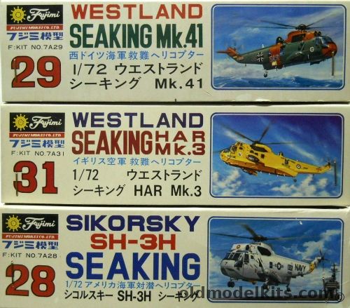 Fujimi 1/72 TWO Westland Seaking Mk.41 / TWO Seaking HAR Mk.3 / TWO Seaking SH-3H, 7A29 plastic model kit