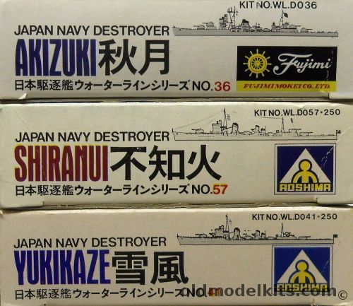 Fujimi 1/700 IJN Destroyers Akizuki Shiranui And Yukikaze, WLD036 plastic model kit