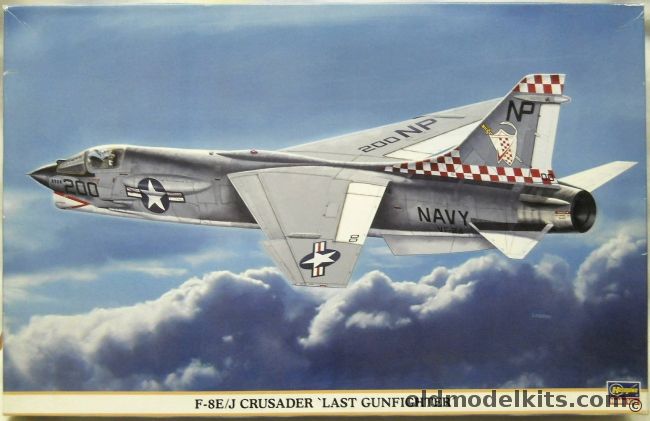 Hasegawa 1/48 F-8E/J Crusader Last Gunfighter Plus AeroMaster Decals And Mask Set - VF-24 Checkertails CAGs Aircraft 1972 / VF-211 USS Hancock 1966 - (F-8E), 09633 plastic model kit