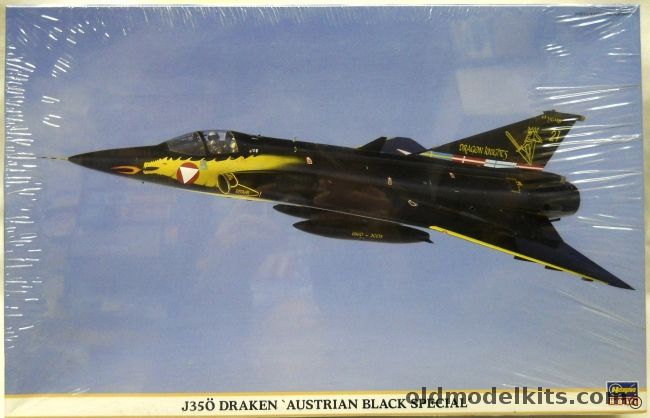 Hasegawa 1/48 J-35O  Draken Austrian Black Special - (J35 / J35O), 09888 plastic model kit