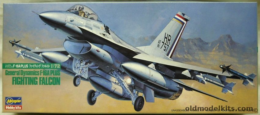 Hasegawa 1/72 General Dynamics F-16A Plus Fighting Falcon - USAF 50th TFW Hahn Airbase West Germany 'Gun Smoke' 1983 / 8th TFW 'Wolf Pack' Kunsan AFB Korea / Royal Netherland Air Force 311 Sq Volkel AFB Holland, 601 plastic model kit