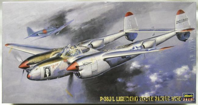 Hasegawa 1/48 Lockheed P-38J/L Lightning South Pacific Aces - Richard Bong 9th FS 49th FG 5th AF Marge / Thomas McGuire Pudgy V 431FS 475FG 5th AF / Maj. Jay T. Robbins 80th FS 8th FG 5th AF, JT101 plastic model kit