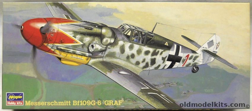 Hasegawa 1/72 Messerschmitt Bf-109 G-6 Graf - Kdr J.Gr. 50 Major Hermann Graf / J.Gr.50 Oblt Altred Grislawski / Stab.G51 - (Bf109G-6), AP106 plastic model kit